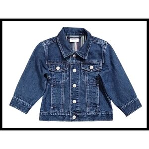 Hanna Andersson Kids Blue Denim Jean Jacket Silver Tone Snap Hardware Size 90 3T